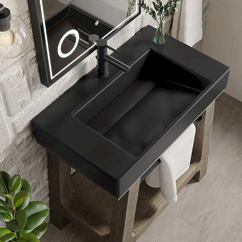 James Martin Vanities CS 31.5 BM Rectangular - Stone composite Sink Black New